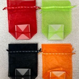 Renova Sheer Organza Drawstring Gift Bags - 2 Each Red, Lime, Black, Orange